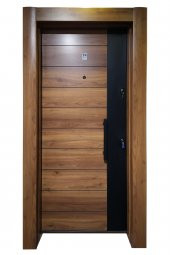 Tezwood Ahşap Kapı Sanayi 3553 Çelik Daire Kapısı Ahşap Kaplama Rustik Model thumbnail 1