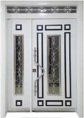 Tezwood 0161 Beyaz Villa Kapısı,Lüks Bina Giriş Kapısı,Çelik Kapı - 1