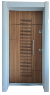 Tezwood 1593BK Rustik Model Çelik Daire Kapısı,Kale Kilit - 1