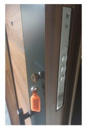 Tezwood Ahşap Kapı Sanayi 3553 Çelik Daire Kapısı Ahşap Kaplama Rustik Model thumbnail 3