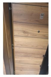 Tezwood Ahşap Kapı Sanayi 3553 Çelik Daire Kapısı Ahşap Kaplama Rustik Model thumbnail 5