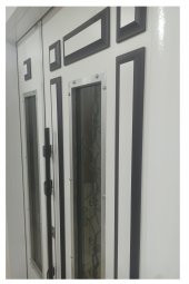 Tezwood 0161 Beyaz Villa Kapısı,Lüks Bina Giriş Kapısı,Çelik Kapı - 9