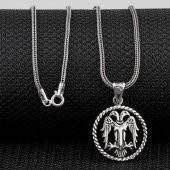 Çift Başlı Selçuklu Kartalı Motifli 925 Ayar Gümüş Kolye thumbnail 2