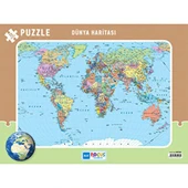 Blue Focus 72 Parça Dünya Haritası Frame Puzzle - 1