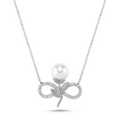 Gümüş Sonsuz İnci Bayan Kolye thumbnail 1