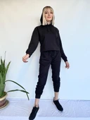 Kadın Siyah Kapüşonlu Eşofman Takımı thumbnail 1