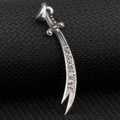 La Feta İlla Ali La Seyfe İlla Zülfikar Yazılı Zülfikar Kılıç Gümüş Kolye Ucu thumbnail 2