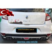 Üniversal Arka Difüzör Tampon Eki Dörtlü Egsoz Çıkışı Difizör - 6