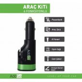 Addgo 6 Fonksiyonlu Oto Araç Şarjı Powerbank Fener Cam Çekici - 2