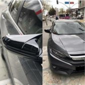 Honda Civic FC5 FK7 Batman Yarasa Ayna Kapağı 2016 Sonrası Piano Black - 1