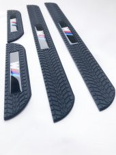 Kapı Eşik Çıtası Bmw Sport M Logolu ABS Soft Touch 4lü Set Siyah - 1