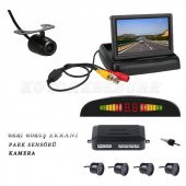 Oto Geri Görüş Kamera 4.3 inç Geri Görüş Mönitörü+ Park Sensörü - 1