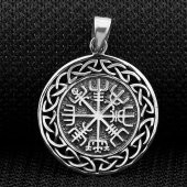 Viking Vegvisir Pusulası Denizci Gümüş Kolye Ucu - 2