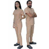UNISEX KAVUNİÇİ LİKRALI SCRUBS TAKIM - 1