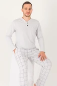 AYSUN TEKSTİL % 100 PAMUK GENİŞ KALIP HAKİM YAKA CEPLİ ERKEK PİJAMA TAKIMI thumbnail 3