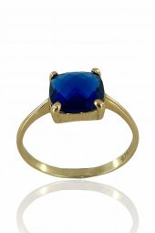 Minik Baget Safir Taşlı  925 Gümüş Yüzük - 2