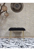Metal Gold Tel Ayaklı 60 cm Puf Bench - Puf - Bench - Oturak - Mutfak Oturağı - Antre Oturağı Siyah Renk 60 x 40 Boyut/Ebat thumbnail 2