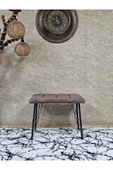 Metal Siyah Tel Ayaklı 60 cm Puf Bench - Puf - Bench - Oturak - Mutfak Oturağı - Antre Oturağı Kahverengi Renk 60 x 40 Boyut/Ebat thumbnail 2