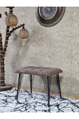 Metal Siyah Tel Ayaklı 60 cm Puf Bench - Puf - Bench - Oturak - Mutfak Oturağı - Antre Oturağı Kahverengi Renk 60 x 40 Boyut/Ebat thumbnail 1