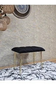 Metal Gold Tel Ayaklı 60 cm Puf Bench - Puf - Bench - Oturak - Mutfak Oturağı - Antre Oturağı Siyah Renk 60 x 40 Boyut/Ebat thumbnail 3