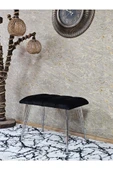Metal Krom Tel Ayaklı 60 cm Puf Bench - Puf - Bench - Oturak - Mutfak Oturağı - Antre Oturağı Siyah Renk 60 x 40 Boyut/Ebat thumbnail 1