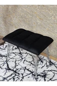 Metal Krom Tel Ayaklı 60 cm Puf Bench - Puf - Bench - Oturak - Mutfak Oturağı - Antre Oturağı Siyah Renk 60 x 40 Boyut/Ebat thumbnail 4
