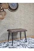 Metal Siyah Tel Ayaklı 60 cm Puf Bench - Puf - Bench - Oturak - Mutfak Oturağı - Antre Oturağı Kahverengi Renk 60 x 40 Boyut/Ebat thumbnail 3