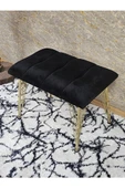 Metal Gold Tel Ayaklı 60 cm Puf Bench - Puf - Bench - Oturak - Mutfak Oturağı - Antre Oturağı Siyah Renk 60 x 40 Boyut/Ebat thumbnail 4