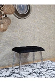 Metal Krom Tel Ayaklı 60 cm Puf Bench - Puf - Bench - Oturak - Mutfak Oturağı - Antre Oturağı Siyah Renk 60 x 40 Boyut/Ebat thumbnail 3