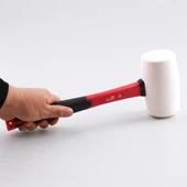 680 Gr Kauçuk Beyaz Tokmak Ergonomik Saplı Sessiz Çekiç Fayans Bordür Karo Mermer Granit Döşeme thumbnail 4