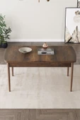 Asesva Serisi 80x132 MDF Barok Masa Metal Ayaklı Açılabilir Üst Kalite Mutfak Masası (TEK MASA) - 1