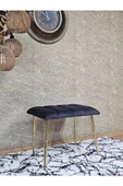 Metal Gold Tel Ayaklı 60 cm Puf Bench - Puf - Bench - Oturak - Mutfak Oturağı - Antre Oturağı Füme Renk 60 x 40 Boyut/Ebat thumbnail 3