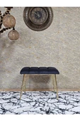 Metal Gold Tel Ayaklı 60 cm Puf Bench - Puf - Bench - Oturak - Mutfak Oturağı - Antre Oturağı Füme Renk 60 x 40 Boyut/Ebat thumbnail 2