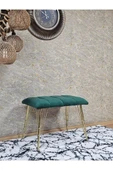 Metal Gold Tel Ayaklı 60 cm Puf Bench - Puf - Bench - Oturak - Mutfak Oturağı - Antre Oturağı Yeşil Renk 60 x 40 Boyut/Ebat thumbnail 3