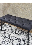 Metal Siyah Tel Ayaklı 100 cm Puf Bench - Puf - Bench - Oturak - Mutfak Oturağı - Antre Oturağı Füme Renk 100 x 40 Boyut/Ebat thumbnail 4