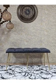 Metal Gold Tel Ayaklı 100 cm Puf Bench - Puf - Bench - Oturak - Mutfak Oturağı - Antre Oturağı Füme Renk 100 x 40 Boyut/Ebat thumbnail 2