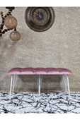 Metal Beyaz Tel Ayaklı 100 cm Puf Bench - Puf - Bench - Oturak - Mutfak Oturağı - Antre Oturağı Pembe Renk 100 x 40 Boyut/Ebat thumbnail 2