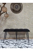 Metal Siyah Tel Ayaklı 100 cm Puf Bench - Puf - Bench - Oturak - Mutfak Oturağı - Antre Oturağı Siyah Renk 100 x 40 Boyut/Ebat thumbnail 2