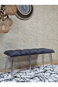 Metal Krom Tel Ayaklı 100 cm Puf Bench - Puf - Bench - Oturak - Mutfak Oturağı - Antre Oturağı Füme Renk 100 x 40 Boyut/Ebat thumbnail 3