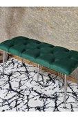 Metal Krom Tel Ayaklı 100 cm Puf Bench - Puf - Bench - Oturak - Mutfak Oturağı - Antre Oturağı Yeşil Renk 100 x 40 Boyut/Ebat thumbnail 4