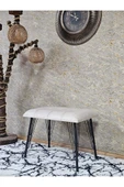Metal Siyah Tel Ayaklı 60 cm Puf Bench - Puf - Bench - Oturak - Mutfak Oturağı - Antre Oturağı Krem Renk 60 x 40 Boyut/Ebat thumbnail 1
