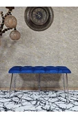 Metal Krom Tel Ayaklı 100 cm Puf Bench - Puf - Bench - Oturak - Mutfak Oturağı - Antre Oturağı Mavi Renk 100 x 40 Boyut/Ebat thumbnail 2