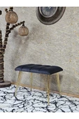 Metal Gold Tel Ayaklı 60 cm Puf Bench - Puf - Bench - Oturak - Mutfak Oturağı - Antre Oturağı Füme Renk 60 x 40 Boyut/Ebat thumbnail 1