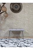 Metal Krom Tel Ayaklı 60 cm Puf Bench - Puf - Bench - Oturak - Mutfak Oturağı - Antre Oturağı Gri Renk 60 x 40 Boyut/Ebat thumbnail 2