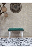 Metal Beyaz Tel Ayaklı 60 cm Puf Bench - Puf - Bench - Oturak - Mutfak Oturağı - Antre Oturağı Yeşil Renk 60 x 40 Boyut/Ebat thumbnail 2