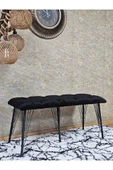 Metal Siyah Tel Ayaklı 100 cm Puf Bench - Puf - Bench - Oturak - Mutfak Oturağı - Antre Oturağı Siyah Renk 100 x 40 Boyut/Ebat thumbnail 3
