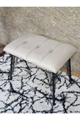 Metal Siyah Tel Ayaklı 60 cm Puf Bench - Puf - Bench - Oturak - Mutfak Oturağı - Antre Oturağı Krem Renk 60 x 40 Boyut/Ebat thumbnail 4