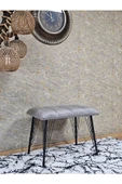 Metal Siyah Tel Ayaklı 60 cm Puf Bench - Puf - Bench - Oturak - Mutfak Oturağı - Antre Oturağı Gri Renk 60 x 40 Boyut/Ebat thumbnail 3