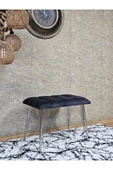Metal Krom Tel Ayaklı 60 cm Puf Bench - Puf - Bench - Oturak - Mutfak Oturağı - Antre Oturağı Füme Renk 60 x 40 Boyut/Ebat thumbnail 3