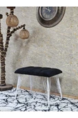 Metal Beyaz Tel Ayaklı 60 cm Puf Bench - Puf - Bench - Oturak - Mutfak Oturağı - Antre Oturağı Siyah Renk 60 x 40 Boyut/Ebat thumbnail 1
